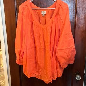 St John’s Bay women’s orange blouse 3x NWT
